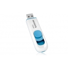 Флешка USB 8GB A-Data (AC008-8G-RWE), выдвижная, цвет бело-синий